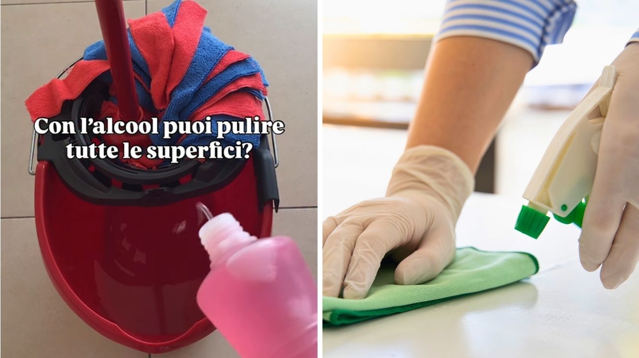 l'alcol per pulire in casa