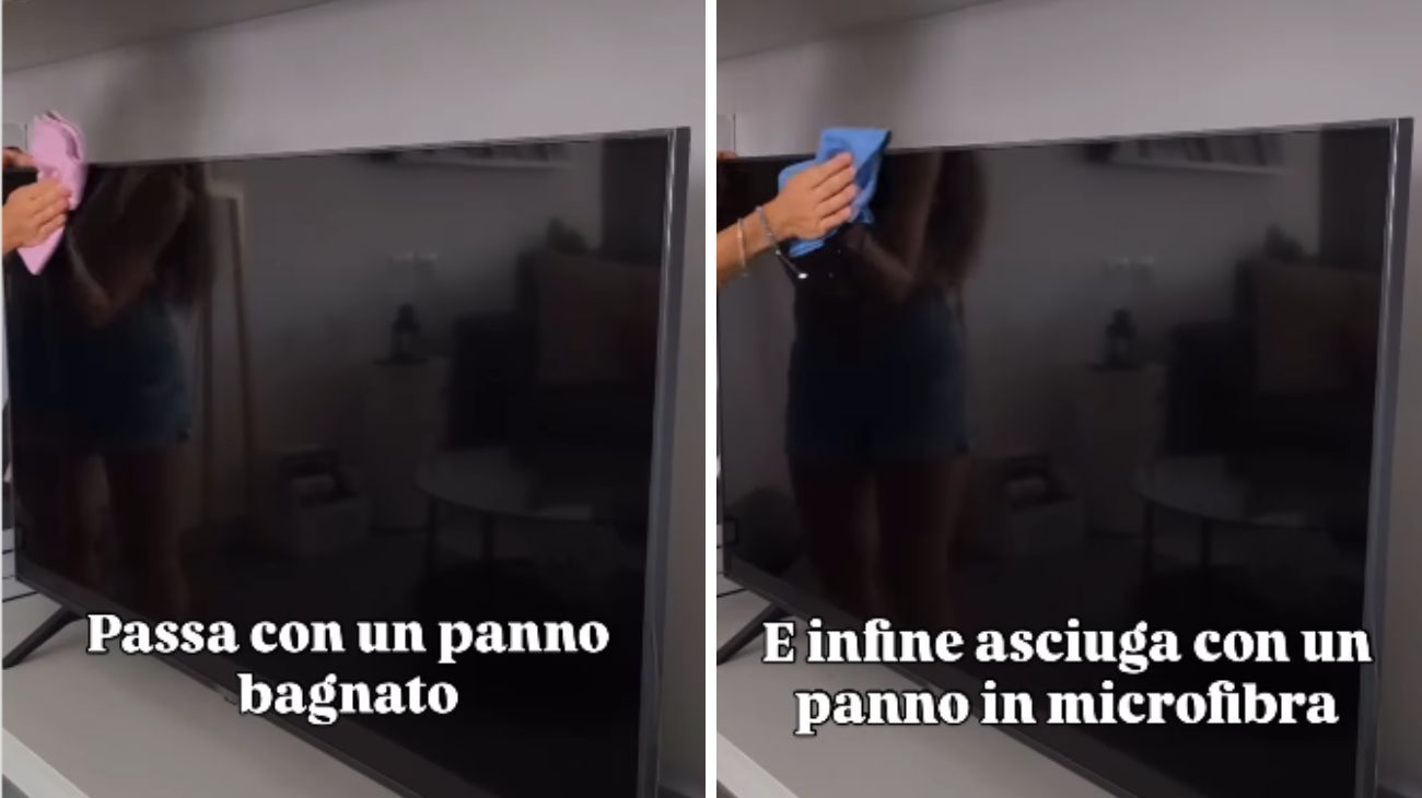 pulire lo schermo della tv