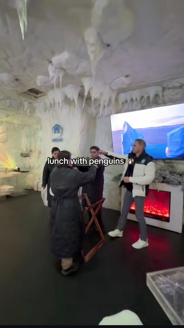 Uno scorcio del ristorante con pinguini di Dubai