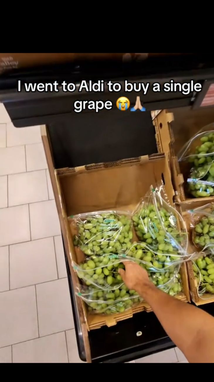 "Ho comprato un singolo acino d'uva da Aldi" è il titolo del video