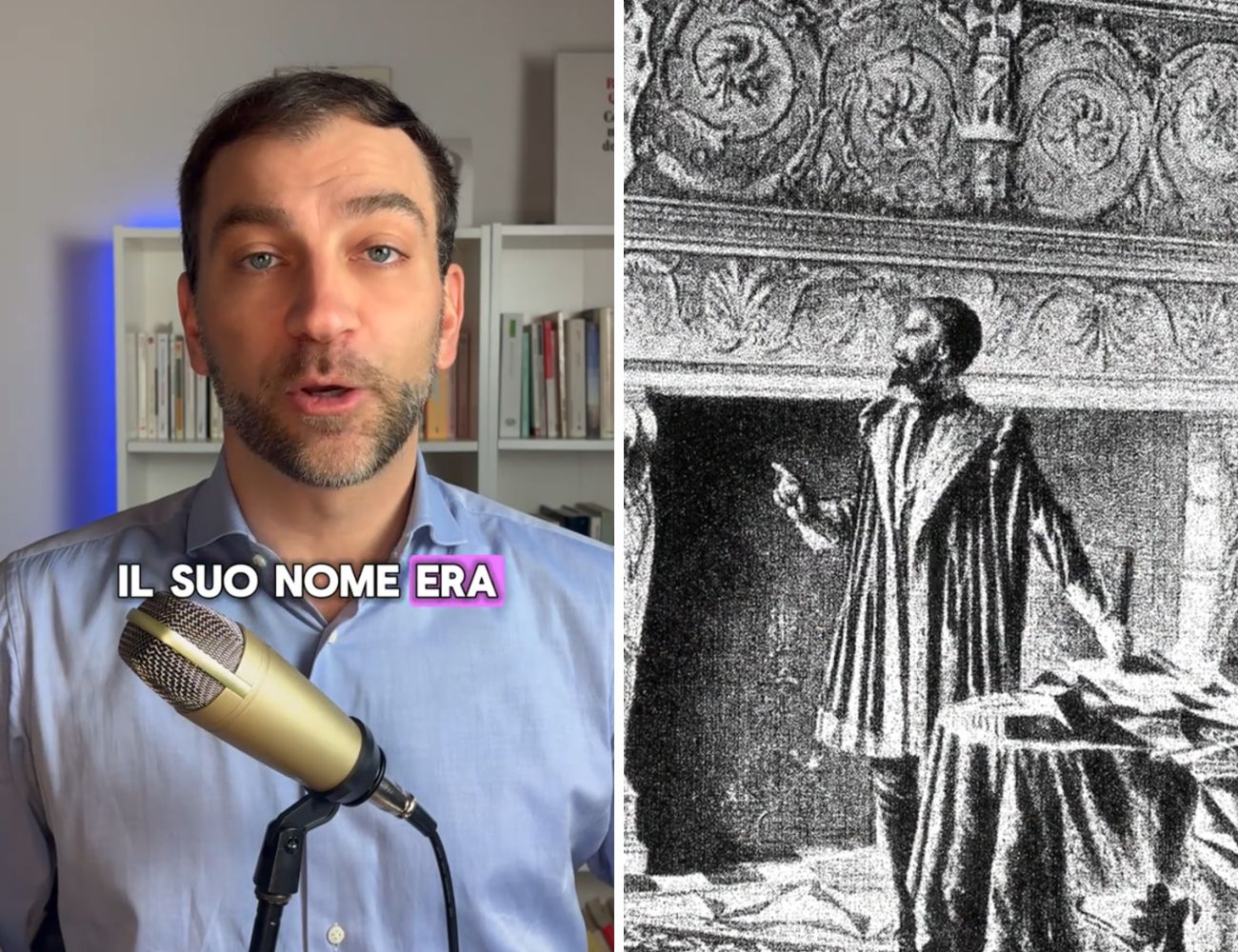 Andrea Passador ha parlato del conte Baglioni (a destra, in una rappresentazione seicentesca).