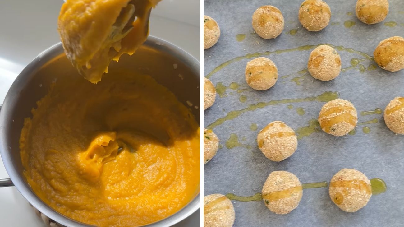 Polpette di ceci con crema di zucca