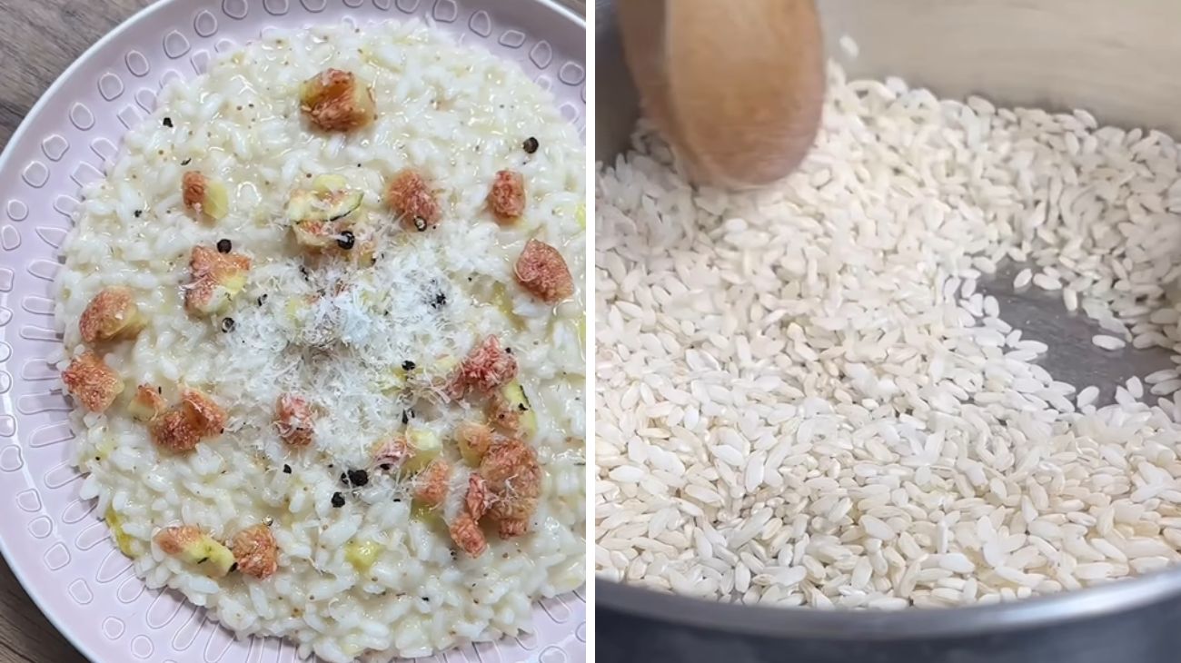 Risotto cacio e pepe e fichi