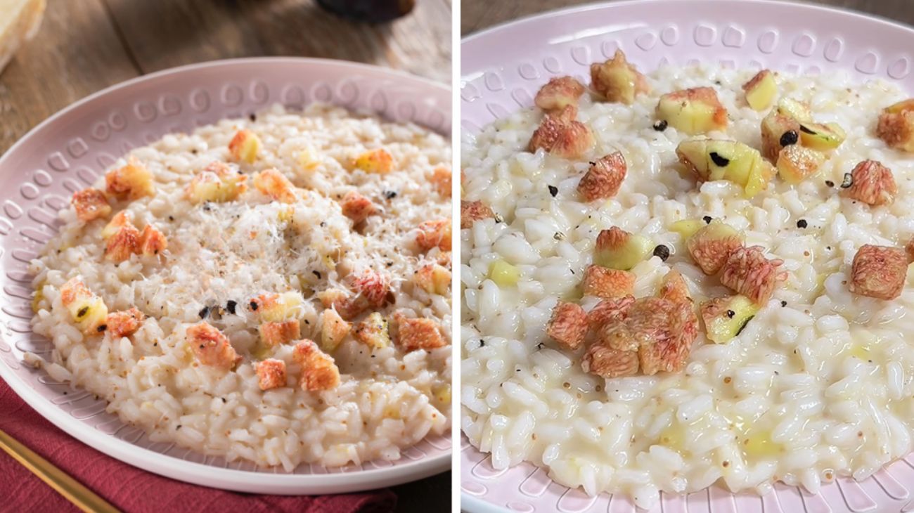 Risotto cacio e pepe e fichi