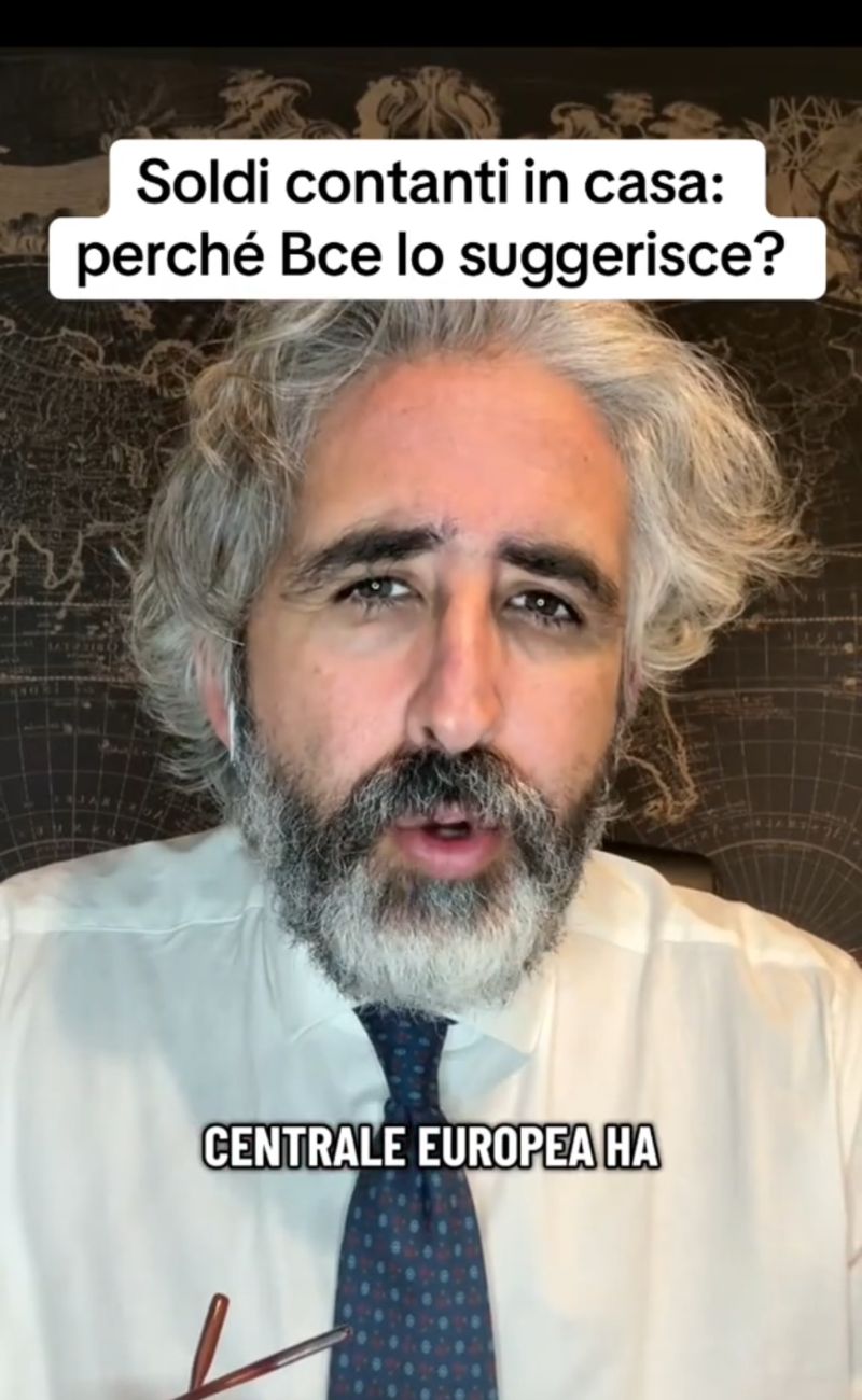 L'economista italiano ha fornito spunti di riflessione sul comunicato della BCE relativo all'importanza di tenere sempre dei contanti in casa.