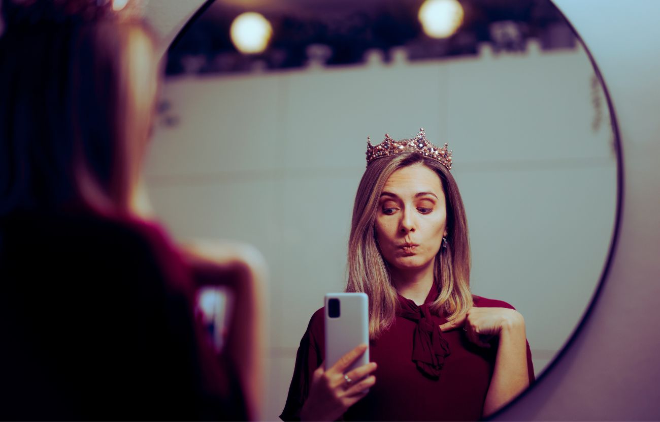 Una persona egoista. Foto stock.