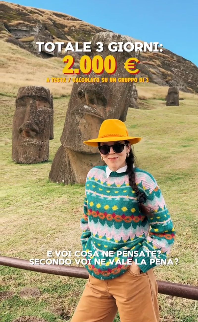 Una content creator italiana ha speso 2000€ per un viaggio di tre giorni sull'Isola di Pasqua