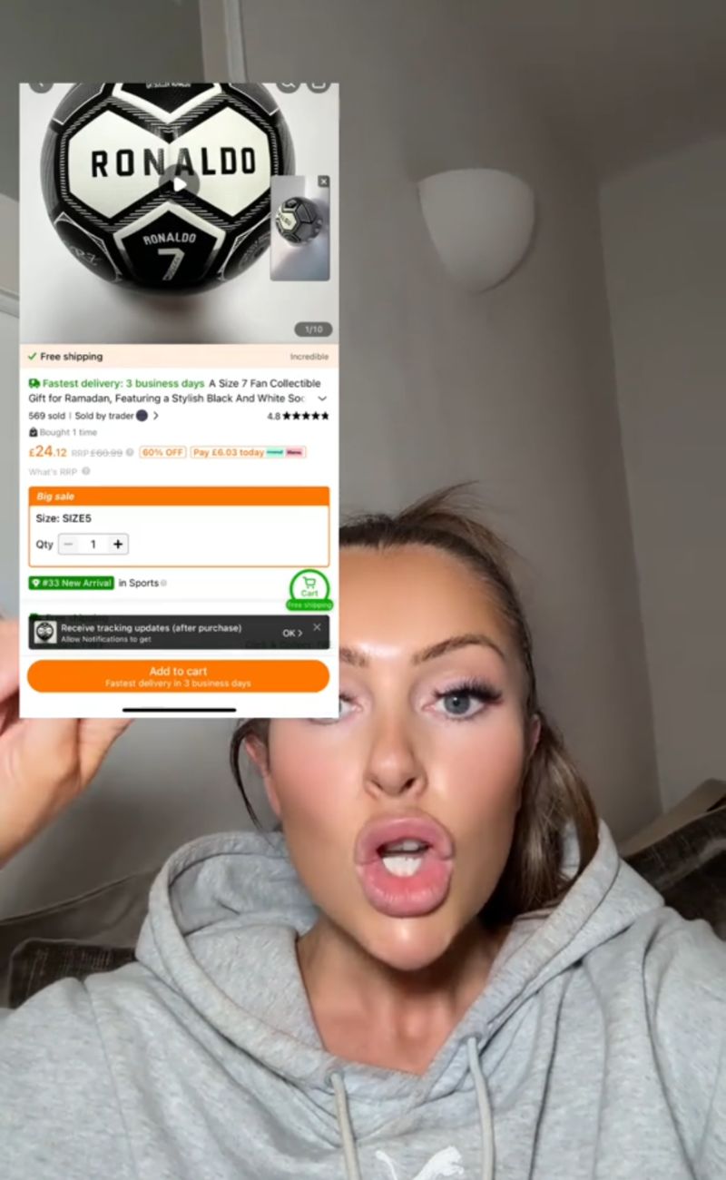 Questo è l'articolo dal sito di Temu: "Ronaldo" è scritto correttamente