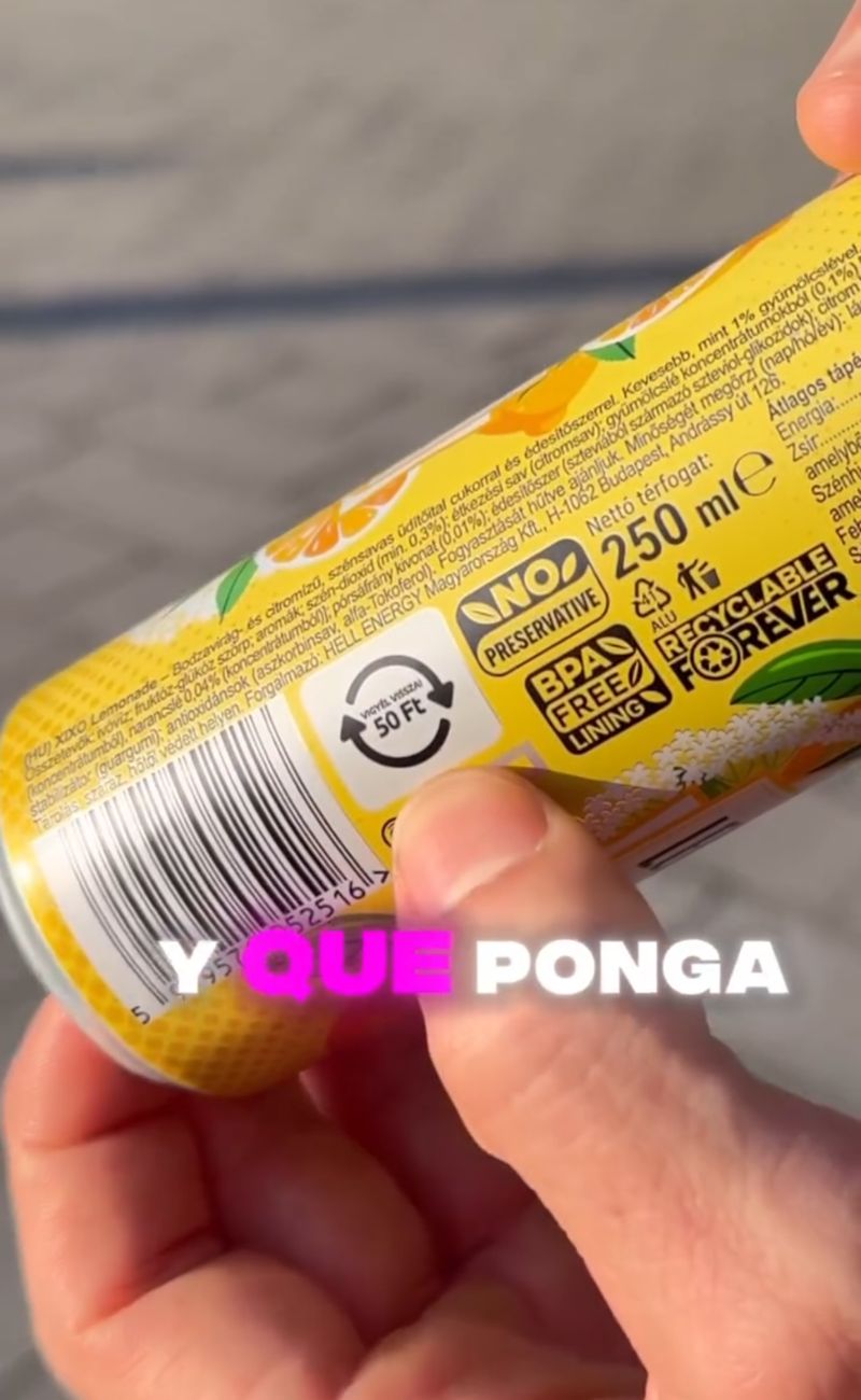 Le bottiglie e le lattine che danno diritto alla restituzione dei 50 fiorini hanno questo logo