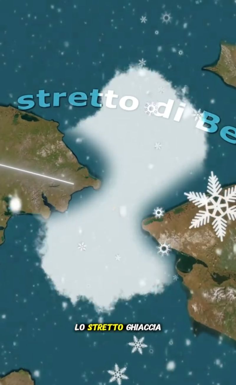 Un passaggio cruciale per andare da Roma a New York a piedi è attraversare lo stretto di Bering, che ghiaccia in pieno inverno e, con le dovute precauzioni, è attraversabile a piedi.