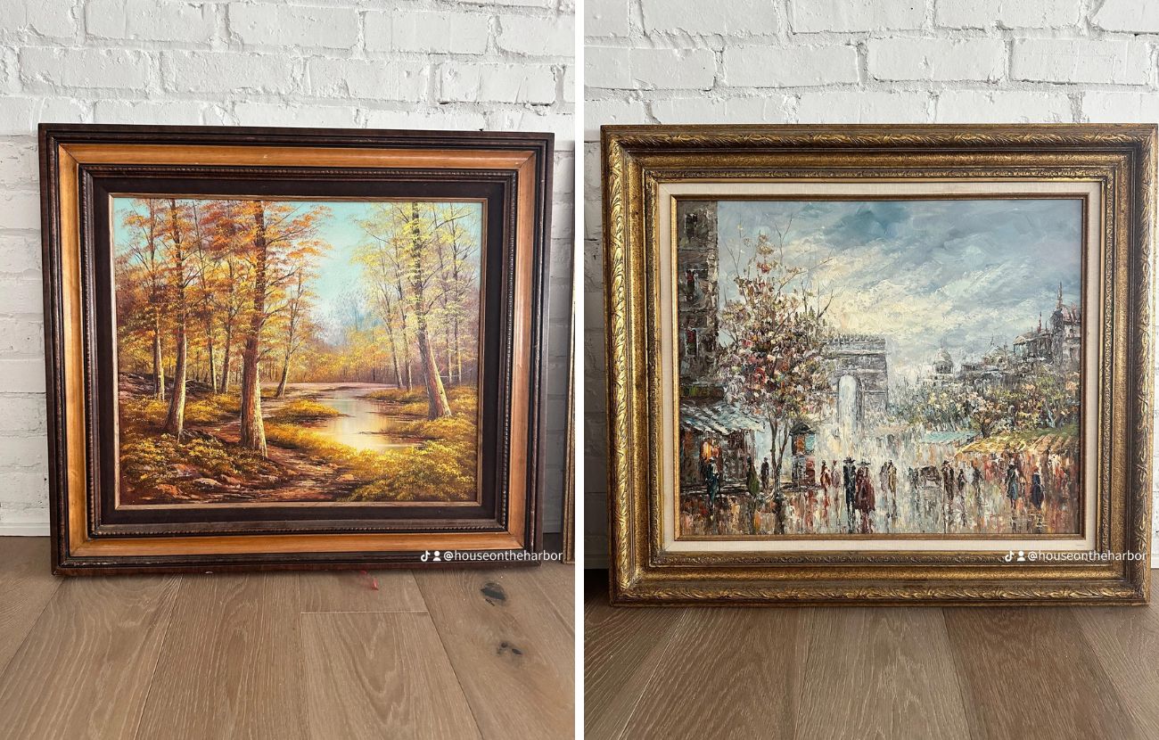 I due hanno pubblicato le due foto dei quadri trovati tra le mura.