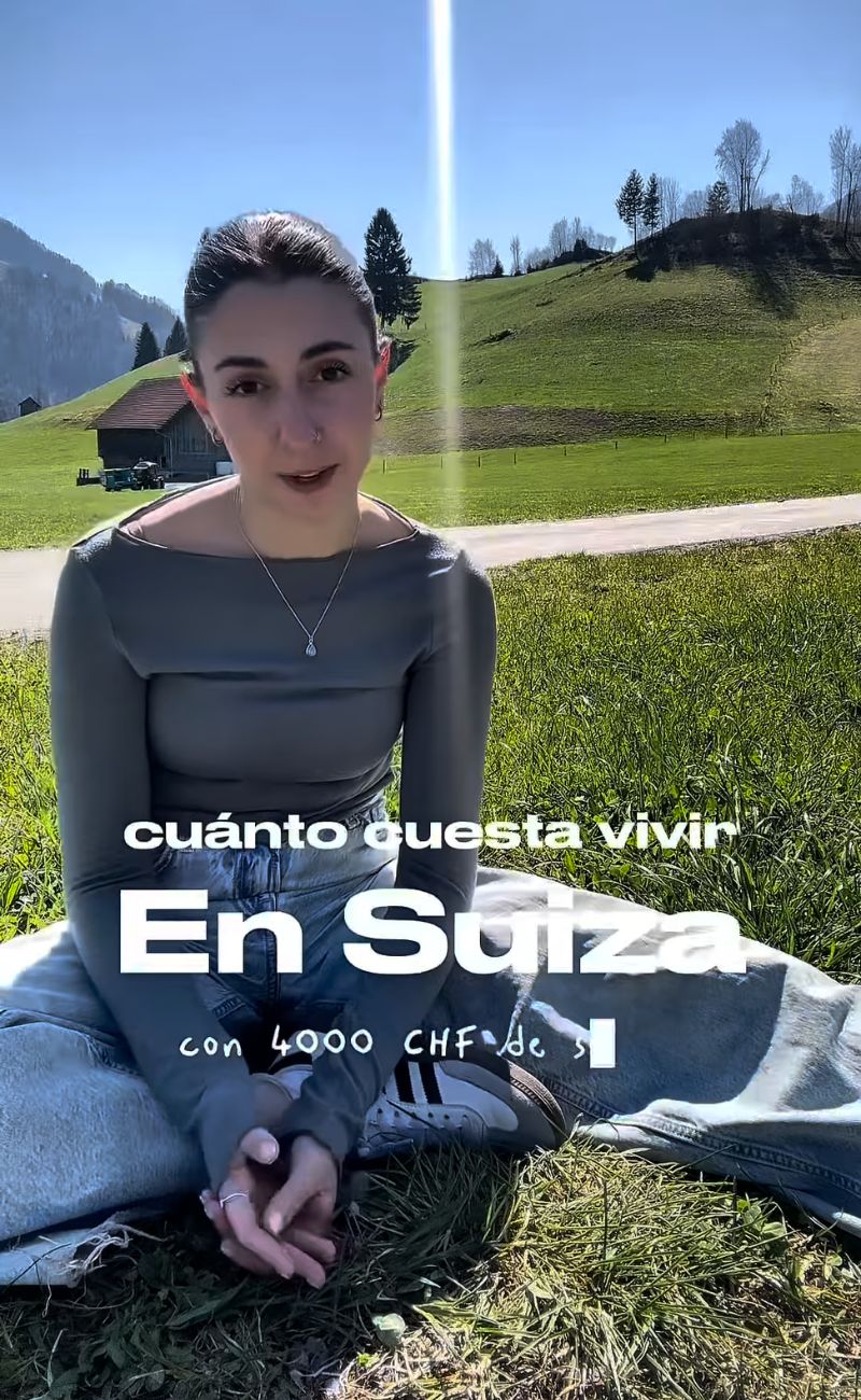 Vivere in Svizzera con 4000 Franchi al mese permette alla content creator di mettere da parte quasi metà stipendio ogni mese.