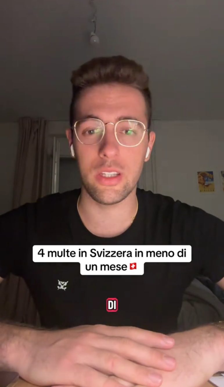 Matteo ha preso 4 multe in 30 giorni in Svizzera, sempre per violazioni del Codice della Strada