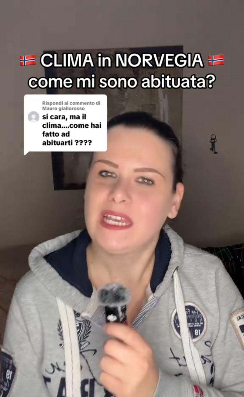 Giulia vive nell'estremo sud della Norvegia, dove il clima non è certamente quello della Sicilia, ma è più paragonabile all'estremo Nord dell'Italia.