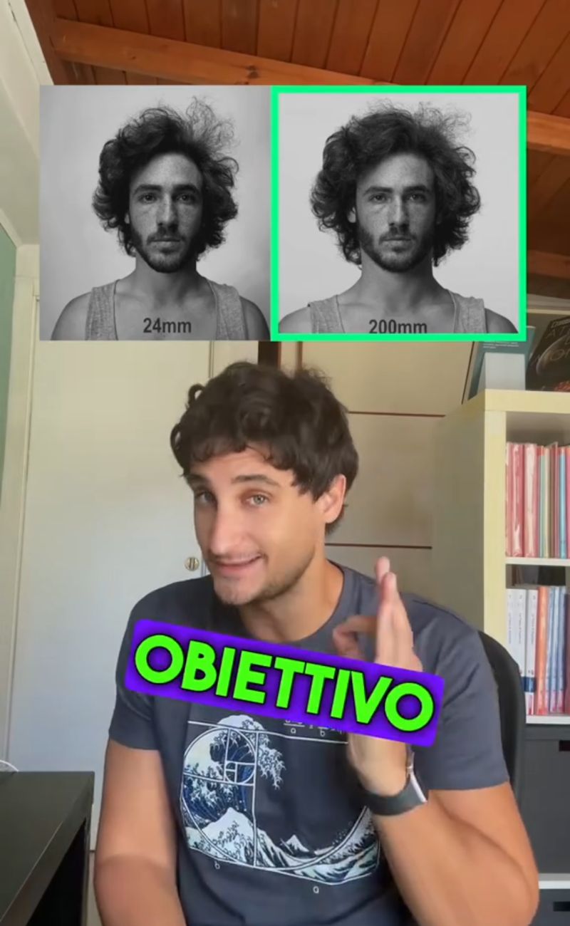 La lente usata per fare i selfie distorce l'immagine