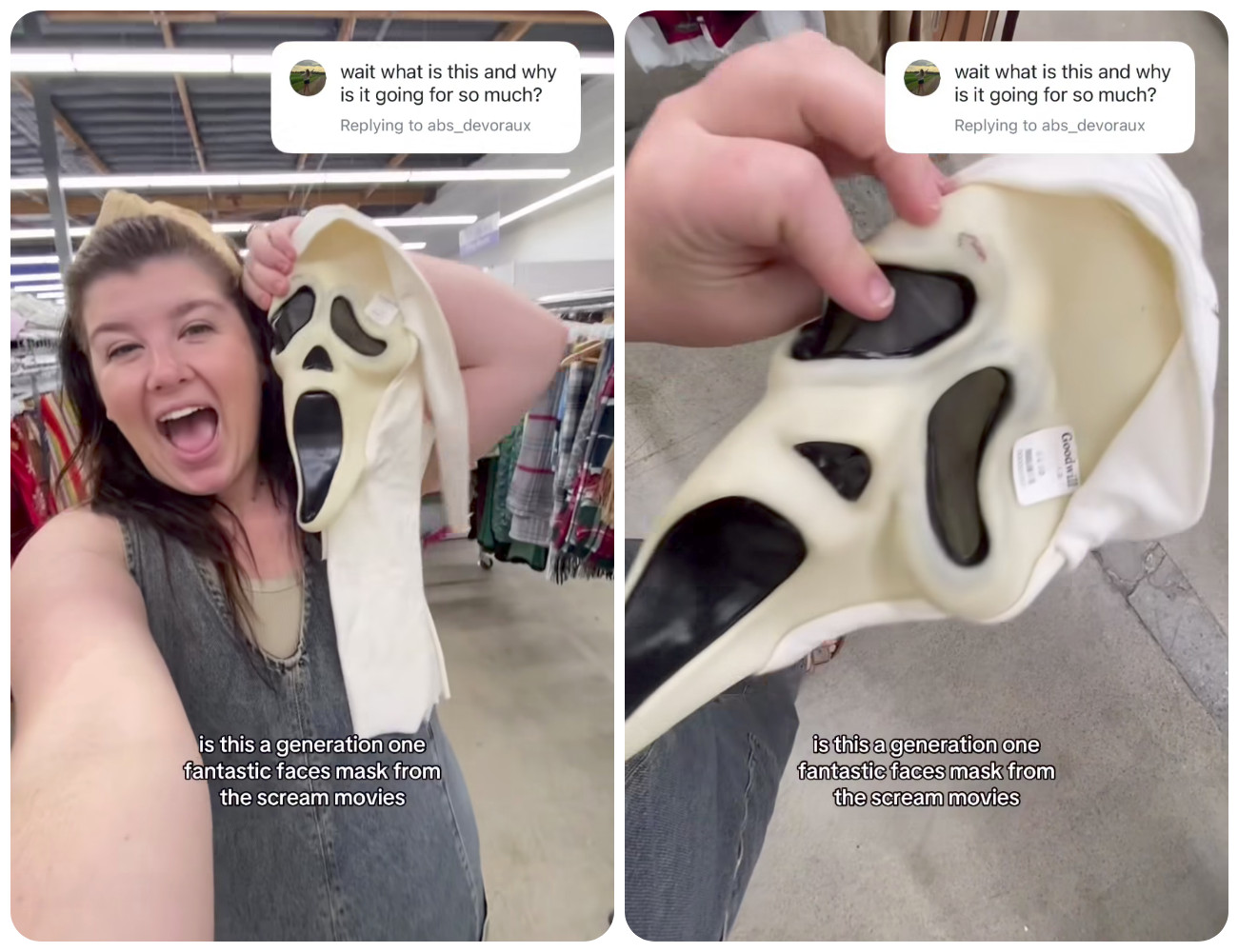 La maschera di Halloween acquistata dalla donna è un originale del 1991.