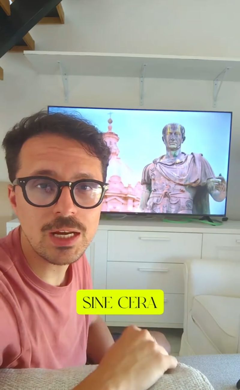 "Sincero" potrebbe voler dire "sine cera", quindi senza trucchi per mascherare difetti. 