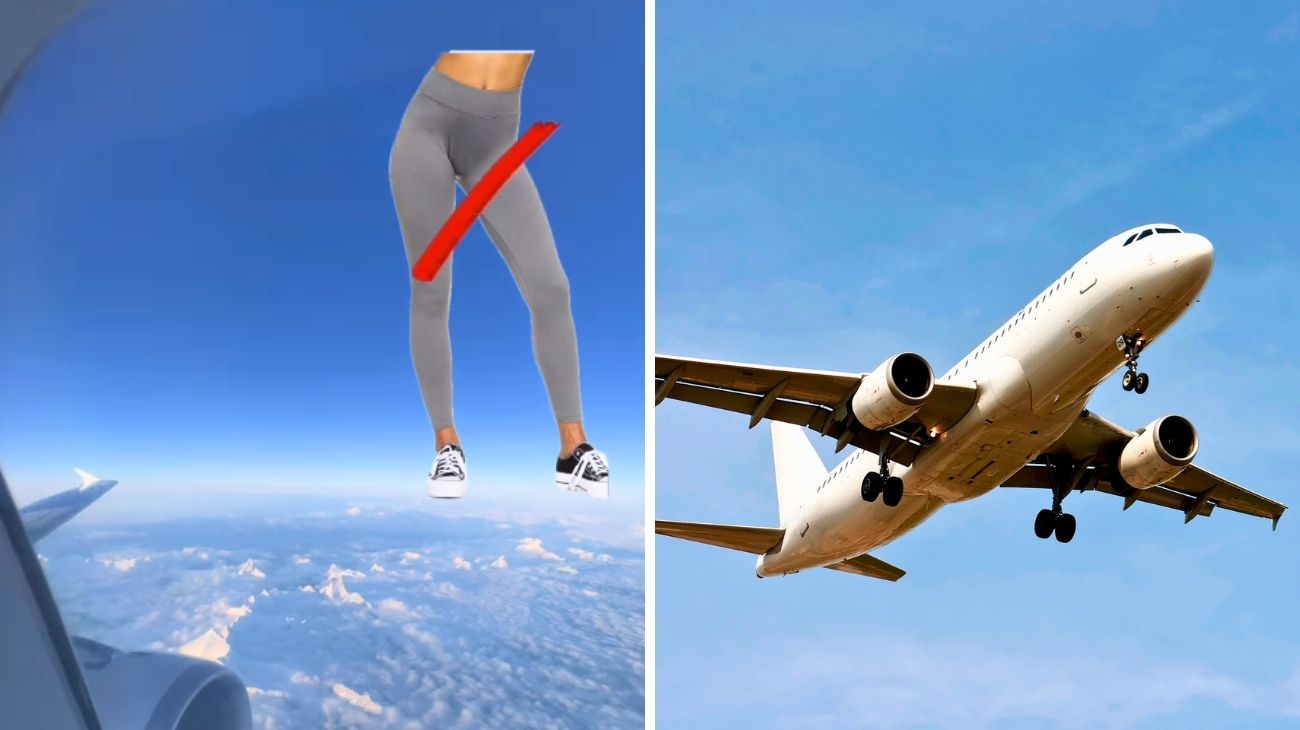 pantaloni in aereo