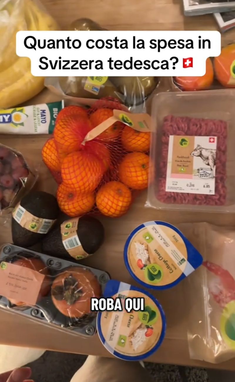 Una parte della spesa bio in Svizzera fatta da Matteo