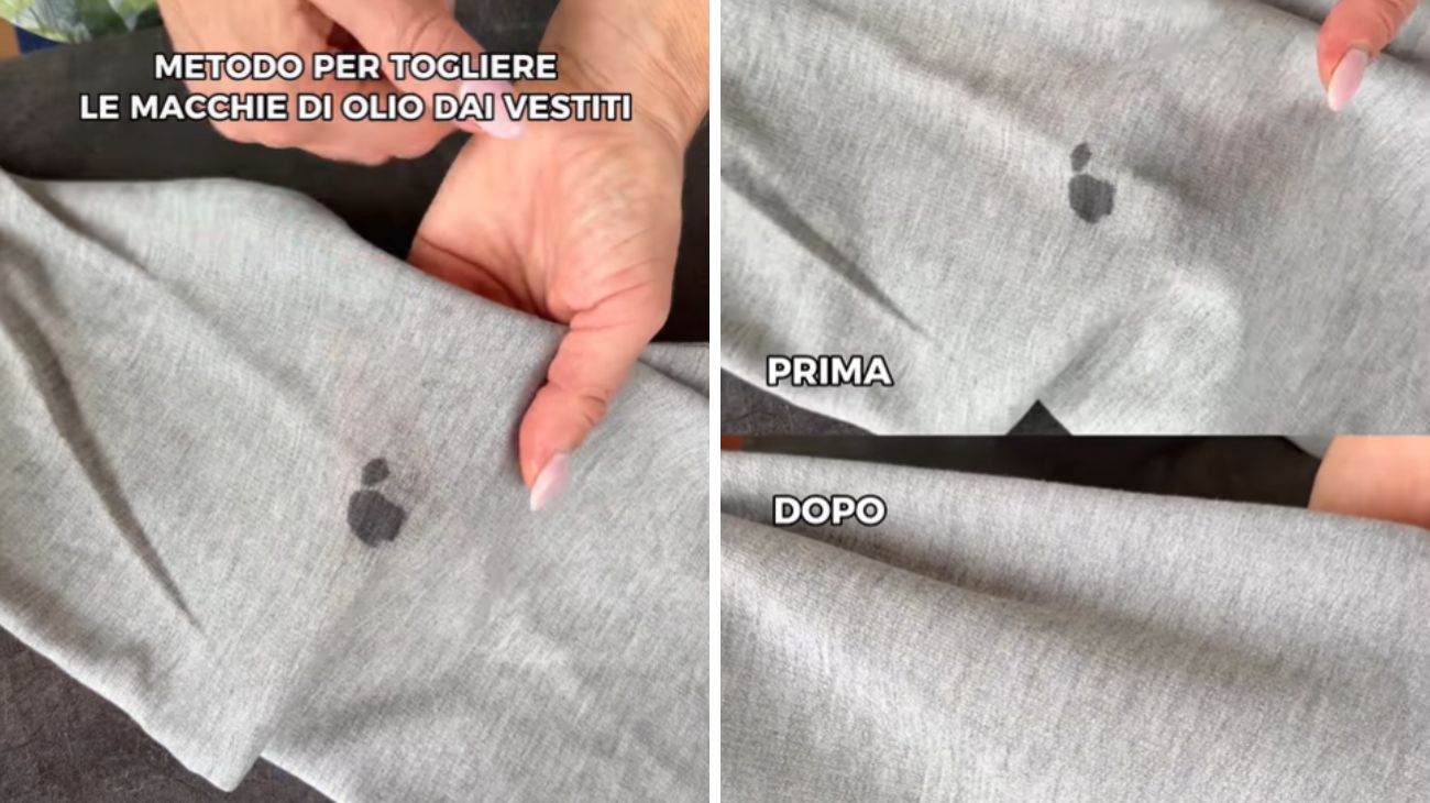 Macchie d'olio sui vestiti