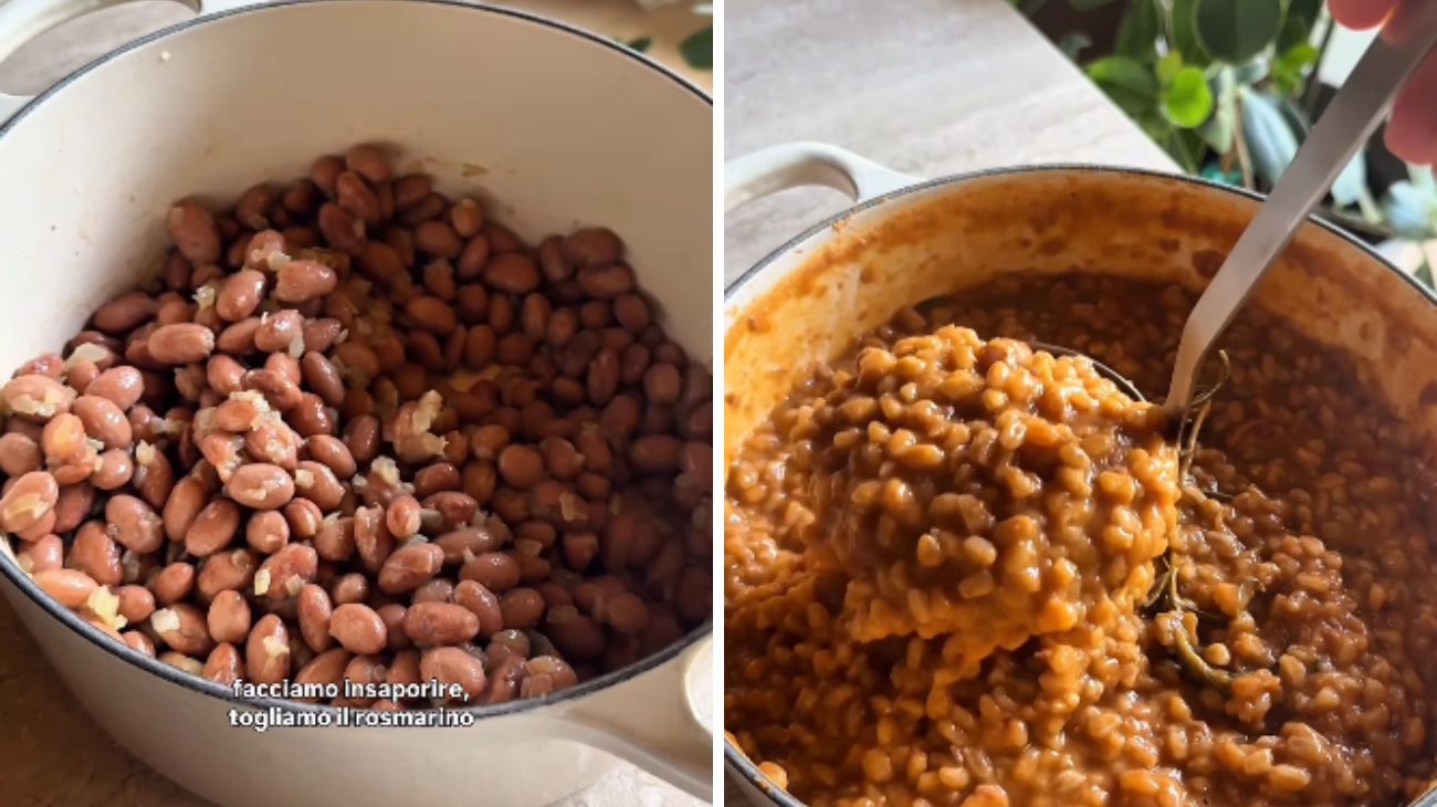 zuppa con farro e borlotti. 