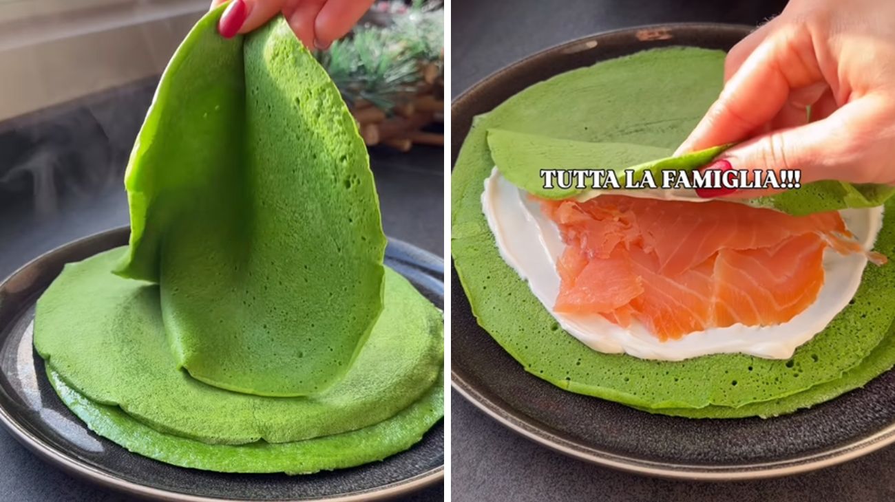 Crêpes salate agli spinaci