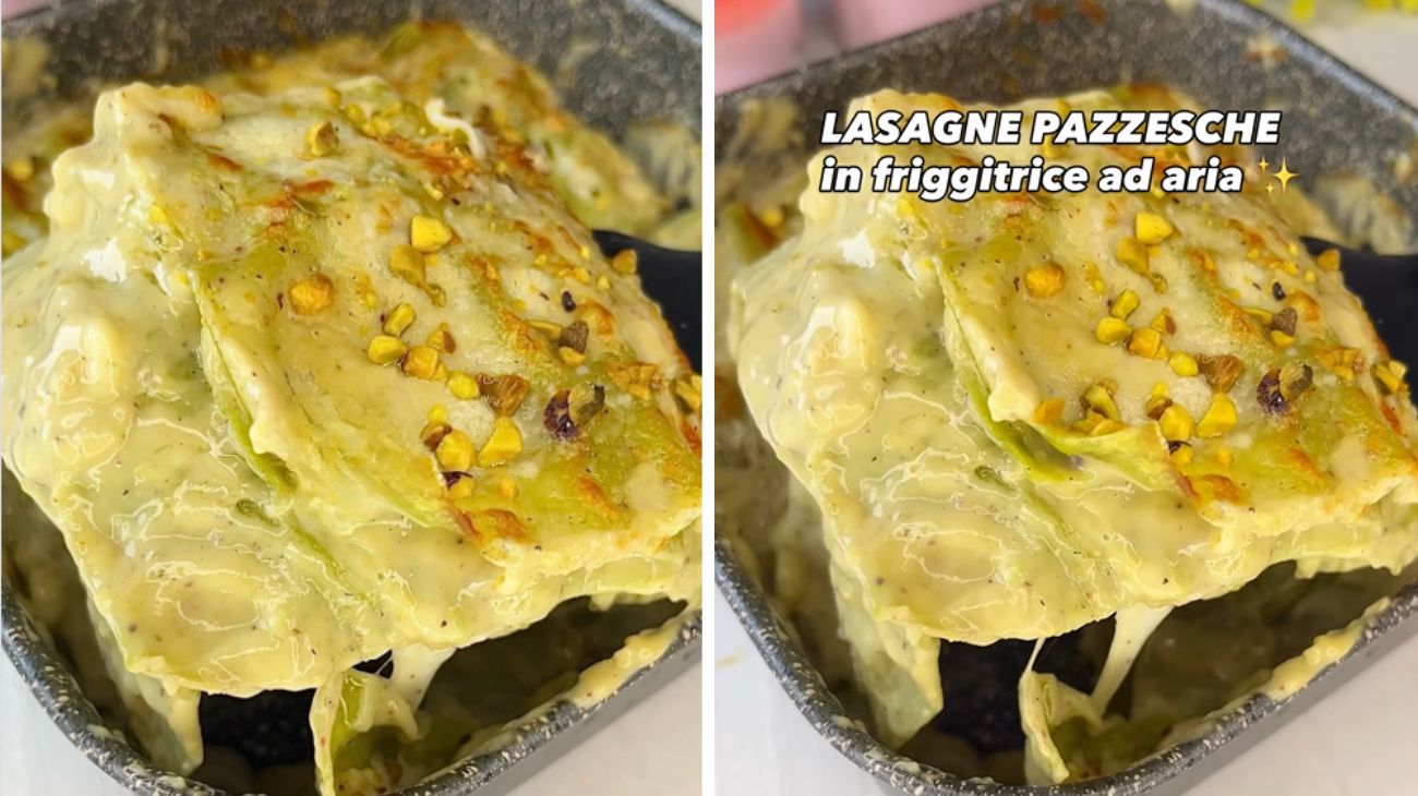 Lasagne mortadella e pistacchio