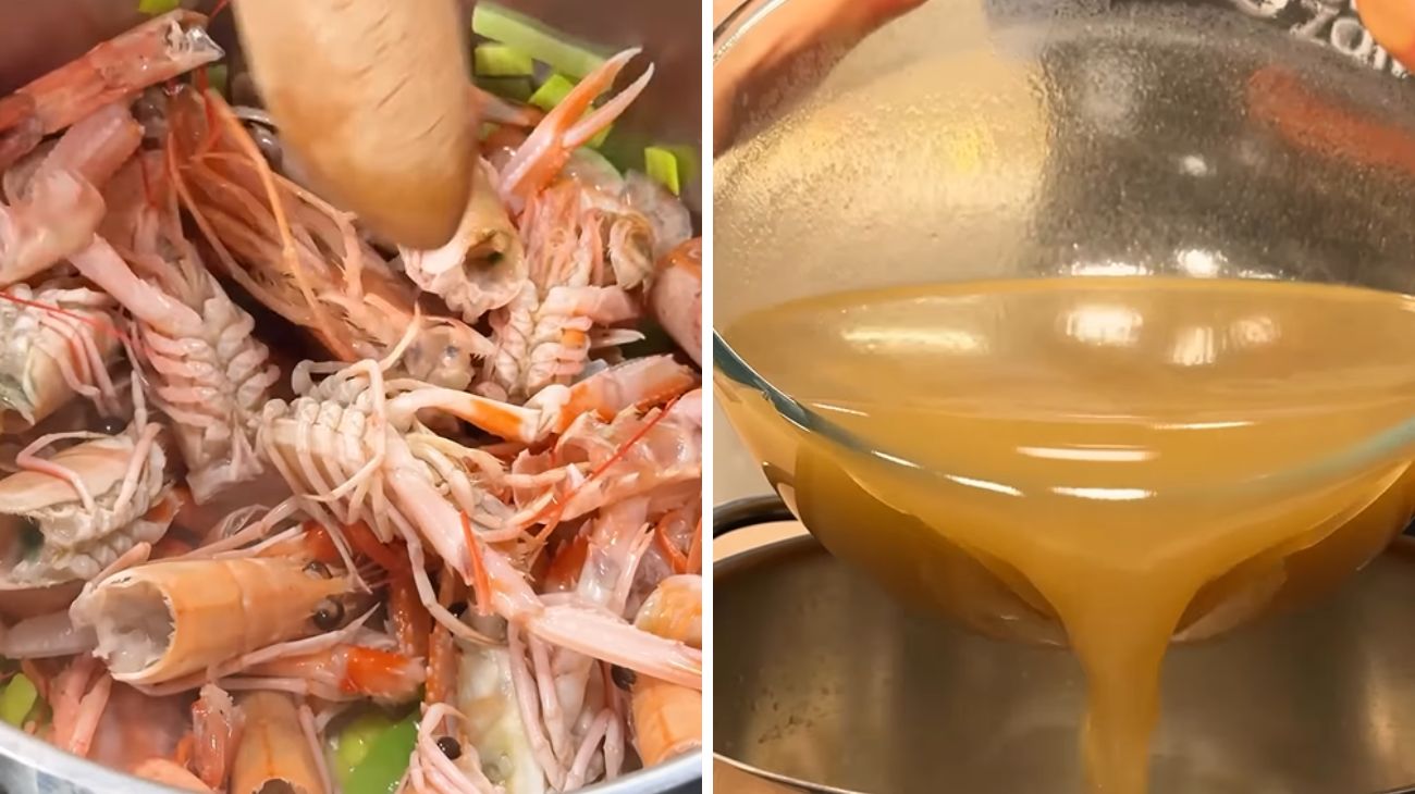 Paccheri con crema di scampi e gamberi