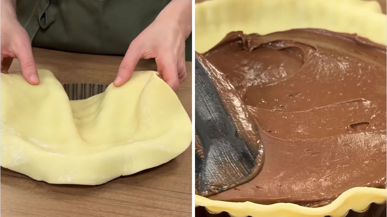 Torta della nonna al cioccolato