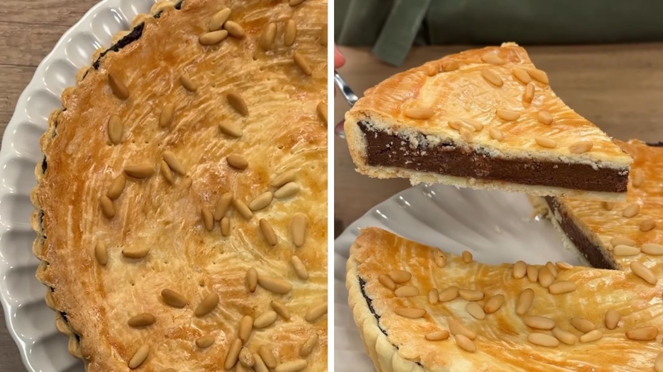 Torta della nonna al cioccolato