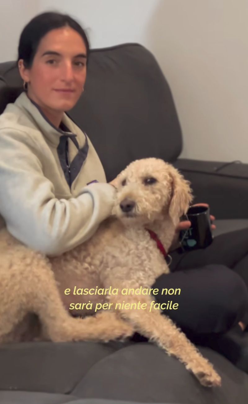 L'autrice del video ha ammesso di essersi profondamente affezionata al cane presente in casa e che non sarà facile salutarla definitivamente tra qualche giorno