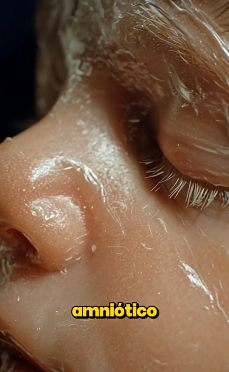 Nell'utero, il corpo che 'cresce' sviluppa anche una peluria che lo protegge dal liquido amniotico e gli permette di mantenere la temperatura corporea stabile. Credits: @teloimaginabas - TikTok