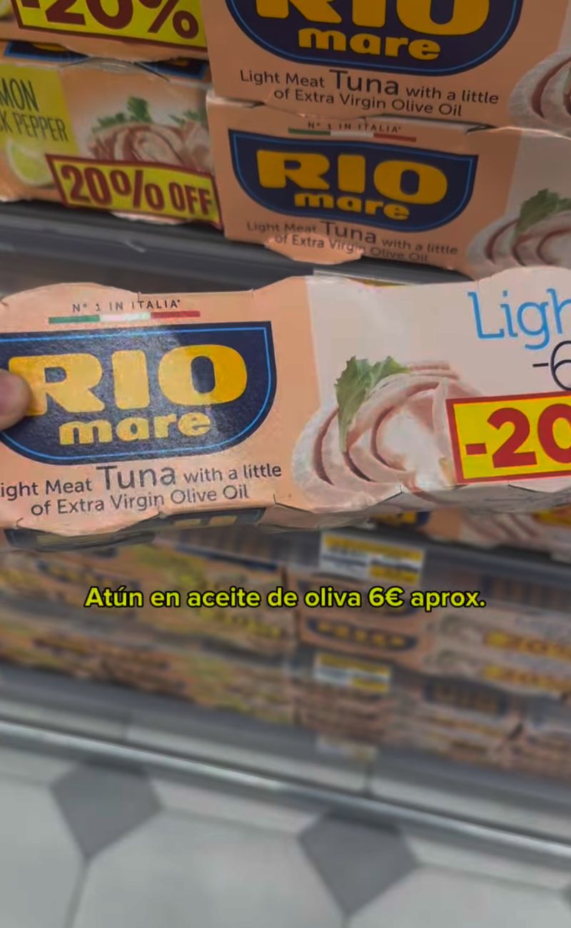 Tre scatolette di tonno 'Rio Mare' in Qatar costano 6€ scontate del 20%