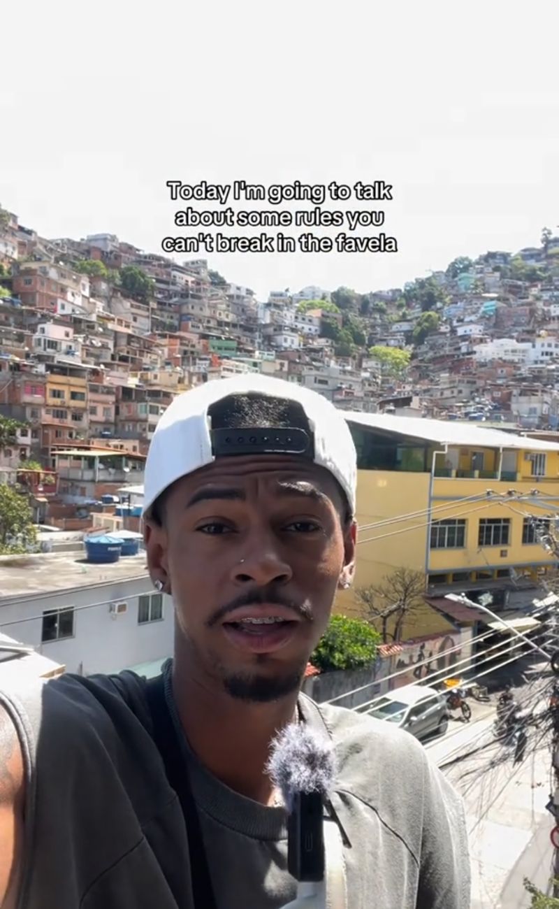 Il content creator ha elencato alcune regole da rispettare tassativamente nelle Favelas brasiliane