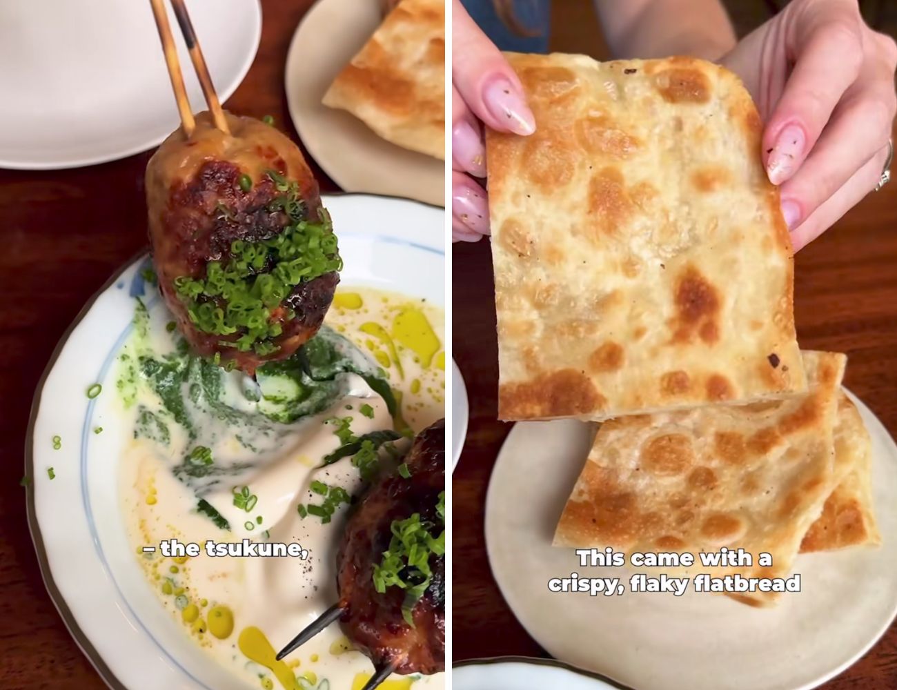 Il piatto preferito della content creator: polpetta di pollo con spinaci e panna non pastorizzata, da intingere in questa pita cotta nel grasso del pollo.