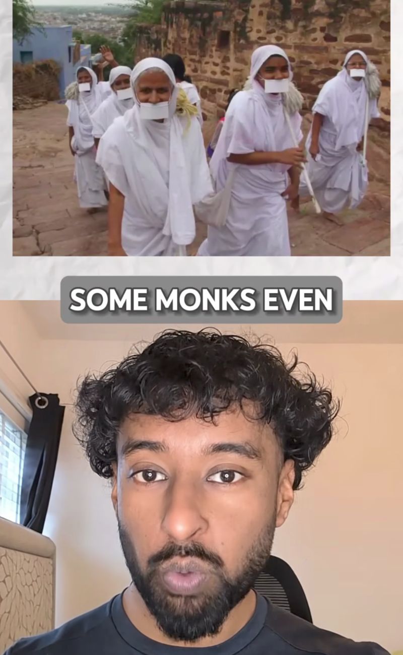 Alcuni seguaci del Gianismo camminano con mascherine all'esterno per evitare di ingerire insetti