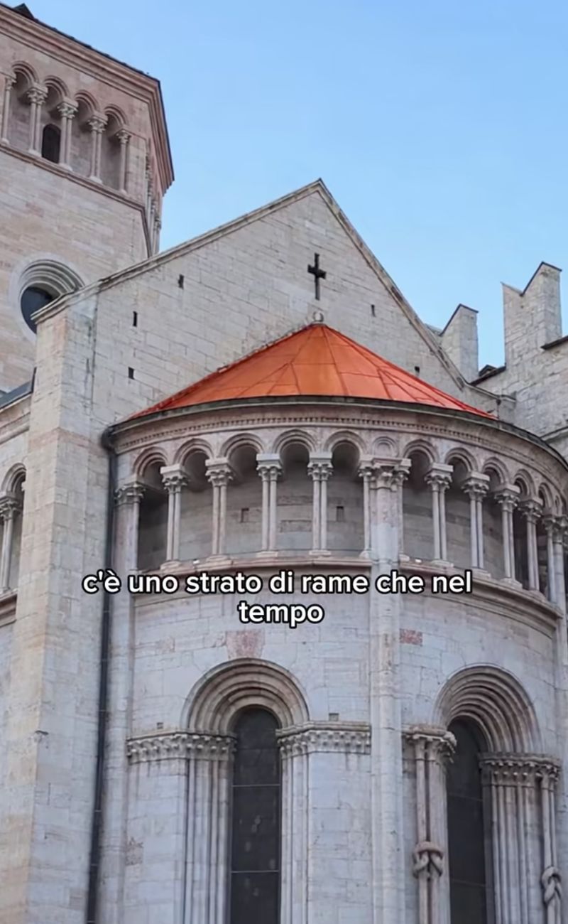 Il tetto originale del Duomo di Trento, fatto di rame
