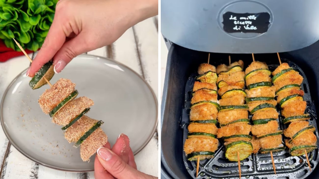 Spiedini pollo e zucchine