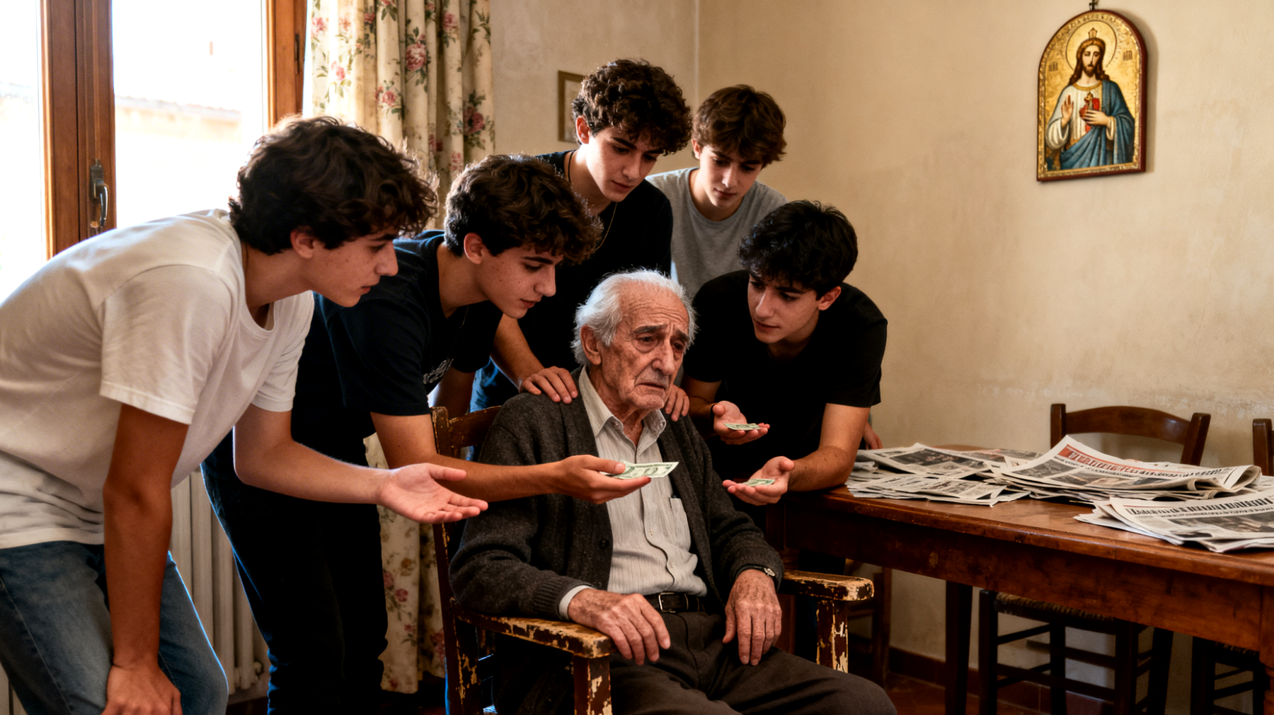 Il nonno si trova in difficoltà perché i nipoti giovani adulti mostrano una dipendenza eccessiva da lui, rivolgendosi costantemente al nonno per decisioni, supporto economico o emotivo, faticando a sviluppare la propria autonomia e indipendenza nonostante l'età adulta."