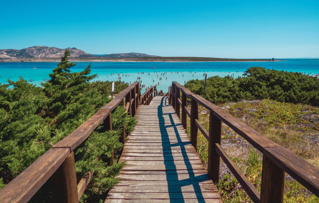 La spiaggia de La Pelosa, in Sardegna.