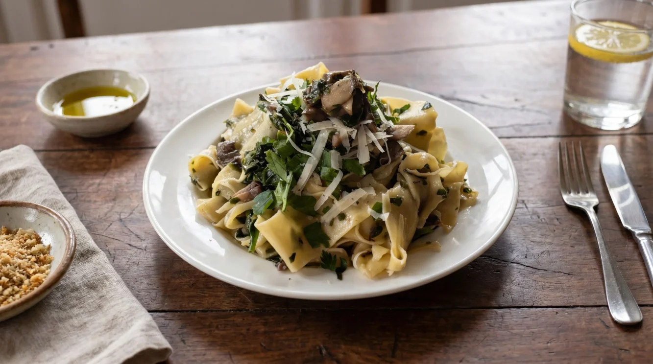 Pappardelle ai funghi porcini e spinaci: la ricetta della nonna dell'Appennino tosco-emiliano