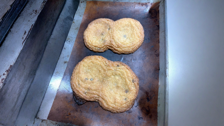 Biscotti saldati in un'unica frittella: non è colpa dello spazio, è il burro che corre più veloce dell'impasto